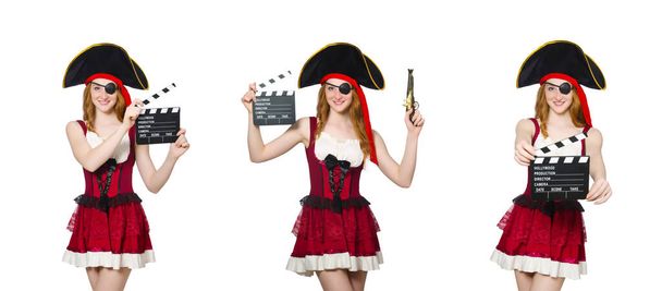 Жінка пірат з дошкою для фільмів
 - Фото, зображення