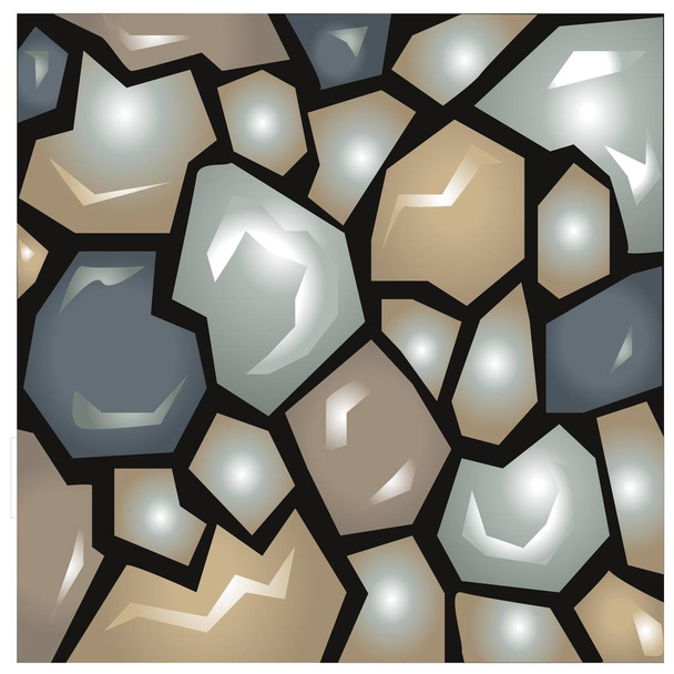Shiny Stone Wall Texture Pattern of various color of stone arrangement for floor and wall design elements, and decoration - Vector, Image
