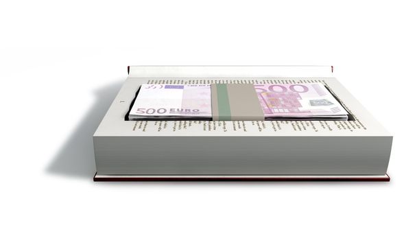 Concealed Euros In A Book Front - Φωτογραφία, εικόνα