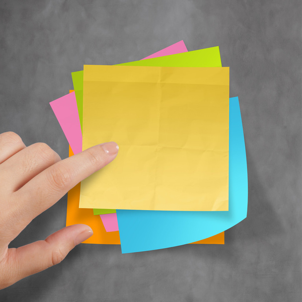 great job sticky notes on recycle crumpled paper background as c - Photo, Image