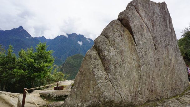 Sacred Rock, an important piece of Inca culture, located in the north of Machu Picchu, Peru - Photo, Image