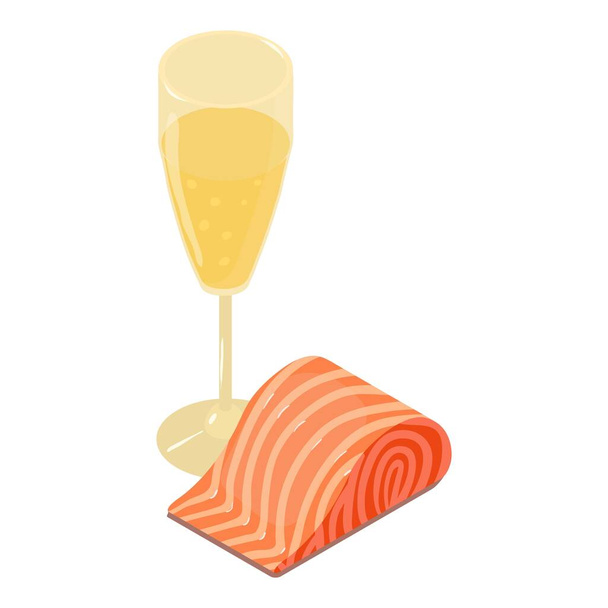 ícone de frutos do mar restaurante, estilo isométrico
 - Vetor, Imagem