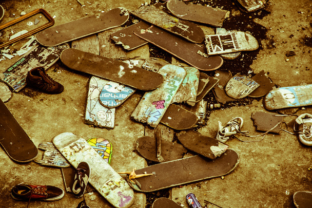 σπασμένα skateboards - Φωτογραφία, εικόνα