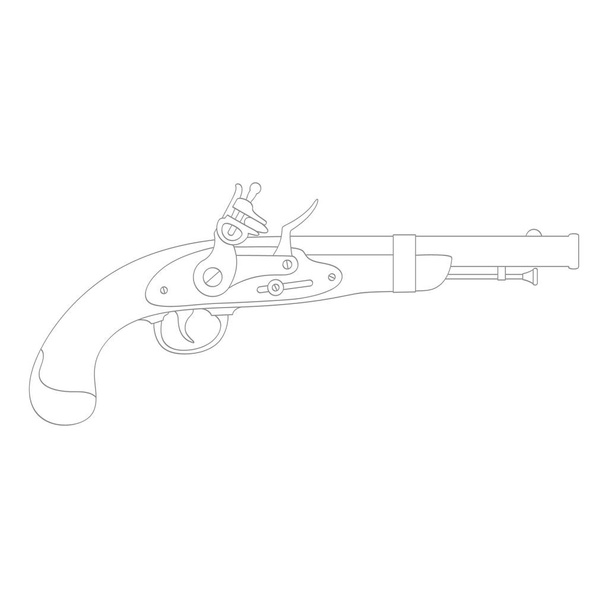 Векторна монохромна іконка зі старим пістолетом
 - Вектор, зображення