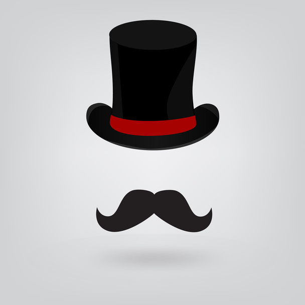 Hat and mustache - Vektor, kép