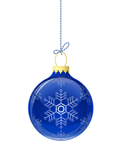 Blue glass christmas ball - Vector, Image