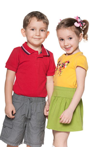 glückliche Kinder auf weißem Hintergrund - Foto, Bild