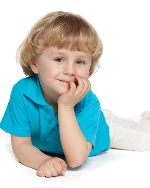 Pensive preschool boy - Zdjęcie, obraz
