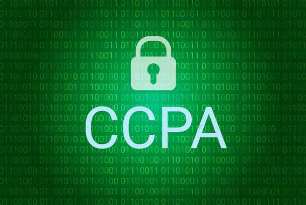CCPA - Калифорнийский закон о защите частной жизни потребителей. векторный фон. Защита прав потребителей для жителей Калифорнии, США. Безопасность данных в США
. - Вектор,изображение