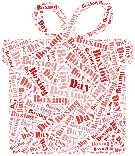 Tag or word cloud boxing day related in shape of gift box - Photo, Image