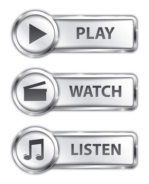 Multimedia buttons - Vector, imagen