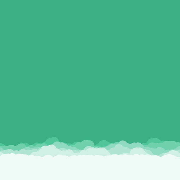 抽象的な緑の雲｜スカイジェネラティブアート背景イラスト  - ベクター画像