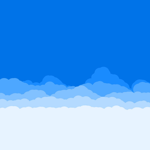 abstract blue color clouds sky generative art background illustration  - Vektor, obrázek