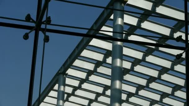 Dach der Luxus-Mall Glashaus, Geometrie, Zusammensetzung, Monitor-Kamera. - Filmmaterial, Video