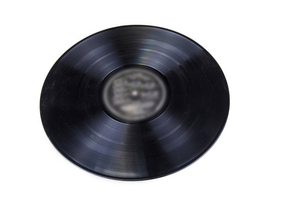 Fekete bakelit rekord a fehér háttér - Fotó, kép