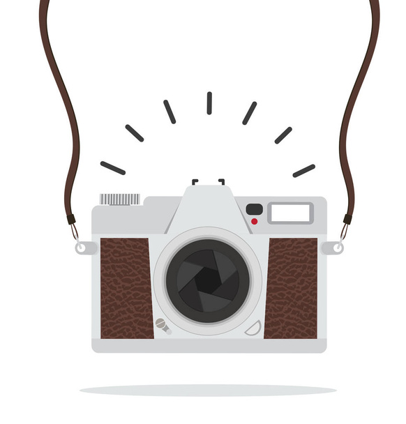 Flat style vintage camera vector - Vector, Image