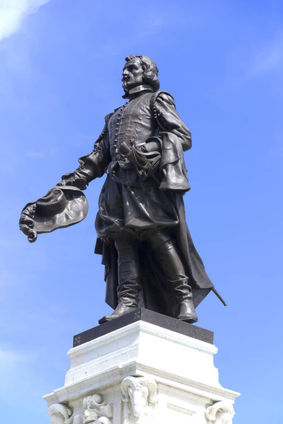 Samuel de Champlain nació Samuel Champlain El Padre de la Nueva Francia fue un navegante, cartógrafo, dibujante, soldado, explorador, diplomático y cronista francés. Fundó la ciudad de Quebec el 3 de julio de 1608 - Foto, imagen