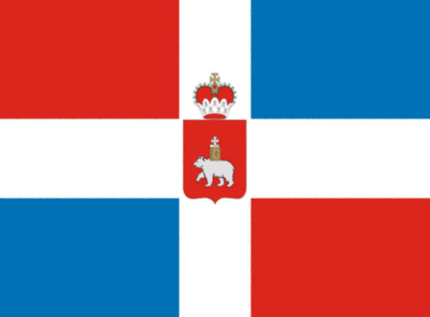 Flagge der Region Perm, Russland - Foto, Bild