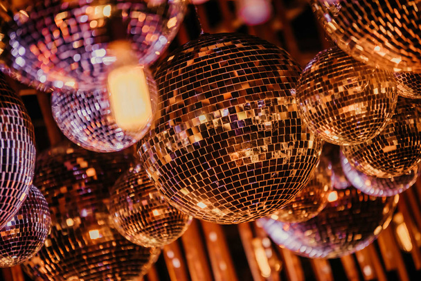 Mirror, disco ball, reflecting colorful lights. - Valokuva, kuva