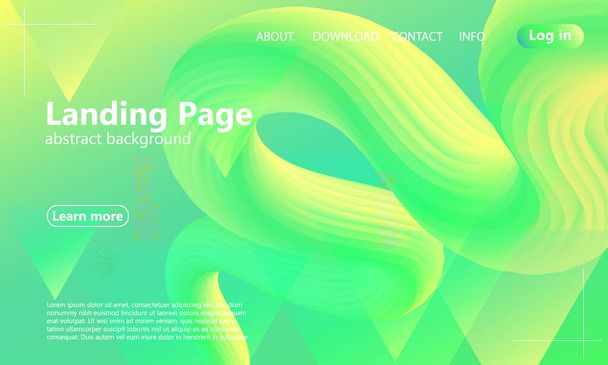 Website landing page. Green abstract background. - Wektor, obraz
