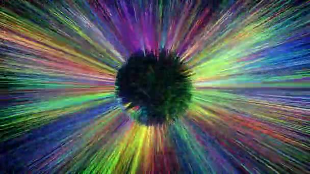 ブラックホールとカラフルなビームを持つ抽象アニメーション - 映像、動画