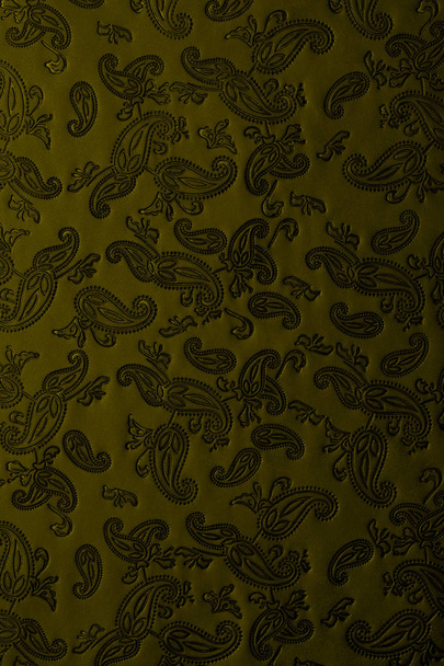 Tooled floral pattern  leather texture - Photo, Image