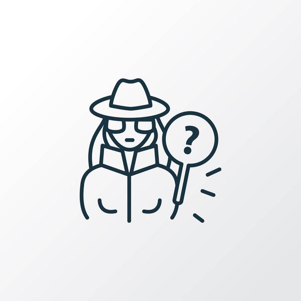 Investigator icon line symbol. Premium quality isolated detective woman element in trendy style. - Photo, Image