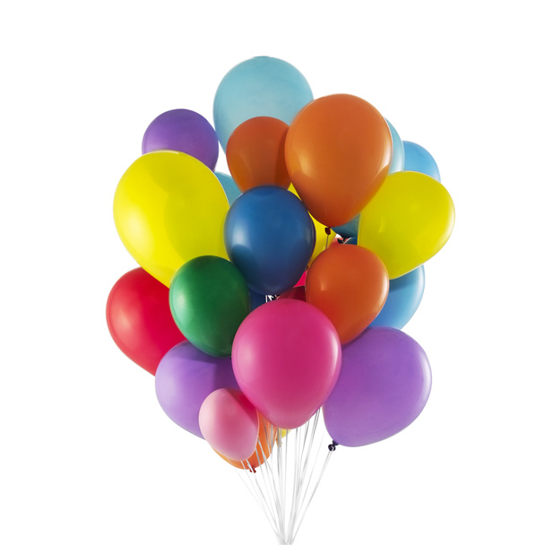 ballons colorés isolés sur fond blanc - Photo, image