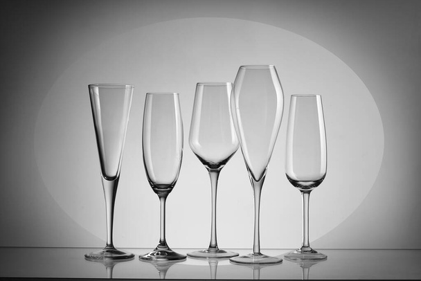 glasses of champagne on a gray background - Photo, Image