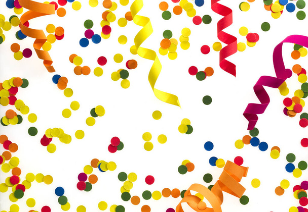 festive colorful confetti on white background  - Photo, Image