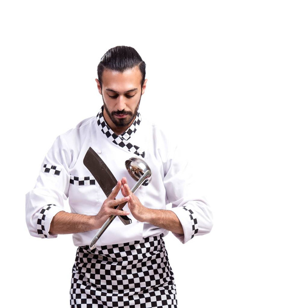 Engraçado cozinheiro masculino isolado no fundo branco - Foto, Imagem