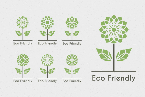 Векторні Квіти Екологічні логотипи Набір
 - Вектор, зображення