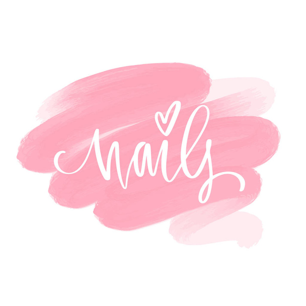 Nail art hand drawn logo design template. - Διάνυσμα, εικόνα