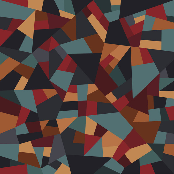 Abstraktes polygonales, nahtloses Muster. Stilvolle Mosaiktextur. Vintage Farben geometrisches Muster. Vektor Retro Hintergrund - Vektor, Bild