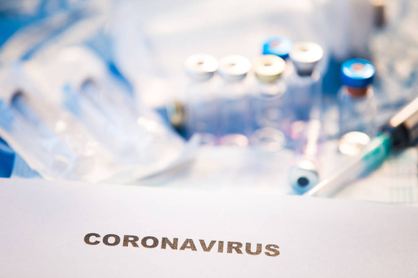 Vacunas contra el Coronavirus frascos antecedentes médicos - Foto, Imagen