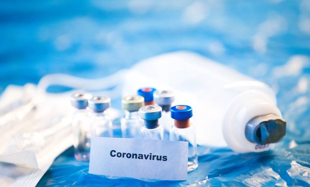 Coronavirus φιάλες εμβολίων ιατρικό υπόβαθρο - Φωτογραφία, εικόνα