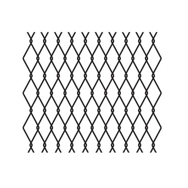 Фон ограждения из черной металлической проволоки - векторная иллюстрация
 - Вектор,изображение