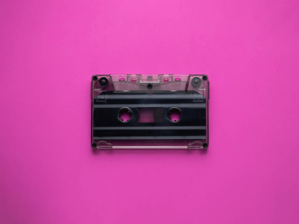 Retro cassettes on a pink background. view from above. copy space. - Valokuva, kuva