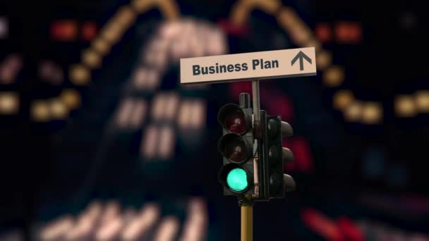 Street Sign the Way to Business Plan - Video