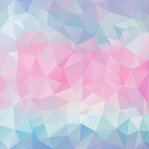 vecteur abstrait irrégulier polygone carré fond - triangle motif bas poly - spectre de couleur pastel doux bébé rose mignon bleu violet violet
 - Photo, image