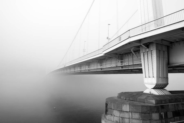Elisabeth Bridge sulla nebbia mattina a Budapest, che collega Buda e Pest attraverso il fiume Danubio. Viaggio
 - Foto, immagini