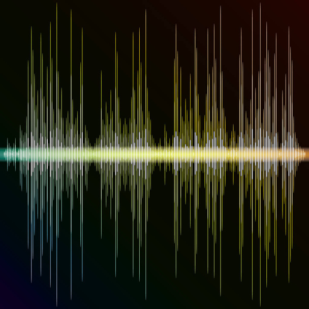 Музичний плеєр Pulse. Аудіо барвистий логотип хвилі. Елемент кольорового еквалайзера. Ізольований символ дизайну. Ілюстрація Jpeg
. - Фото, зображення