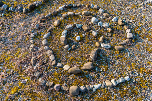 Fantastically beautiful stone labyrinth discovered in the middle of the forest in Upper Swabia. - Photo, Image