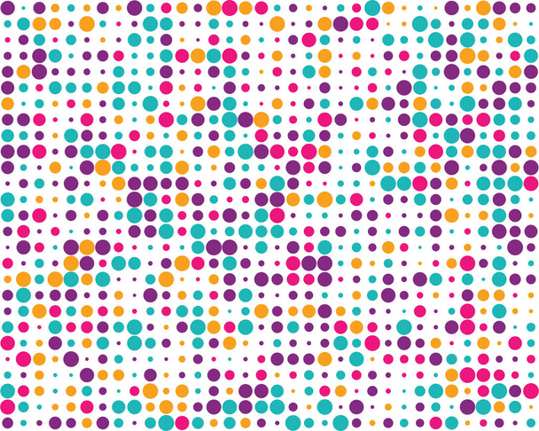 Patrón con puntos de colores, fondo de vector sin costuras - Vector, imagen