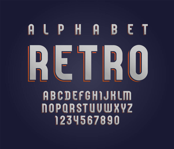 Високий шрифт ретро-стилю, старий алфавіт without seriesf, літери та цифри
 - Вектор, зображення