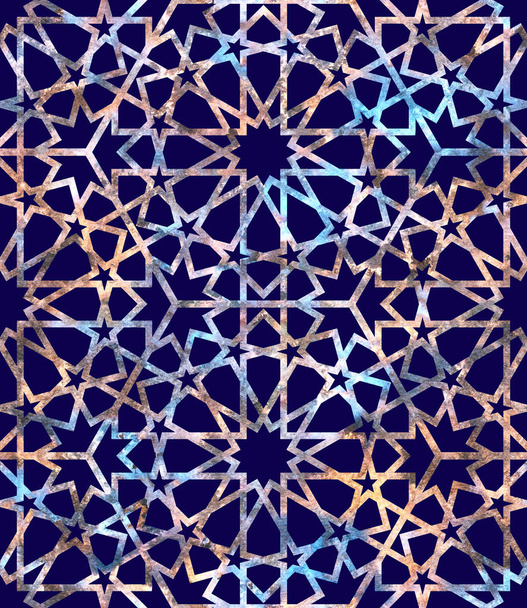 dunkel Navy Blu arabisches Muster - Foto, Bild