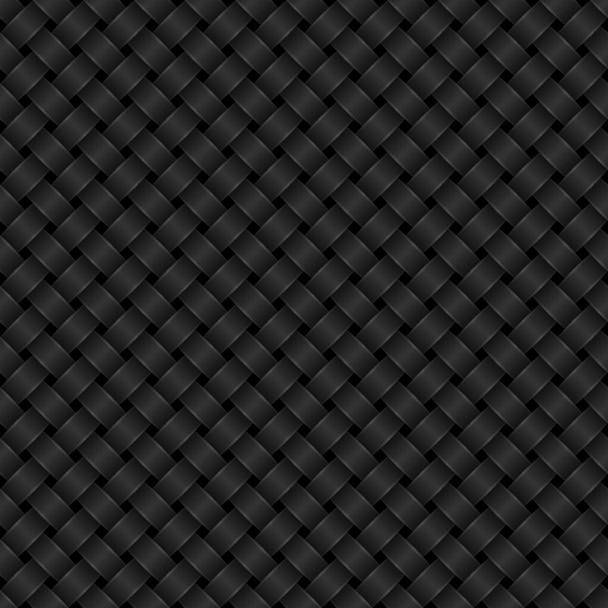 black interlaced background, seamless pattern - Vector, Image
