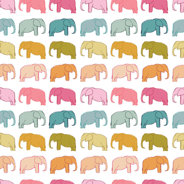 Vector elephants seamless pattern background. - Vektör, Görsel
