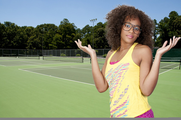 Woman at Tennis Court - Photo, Image