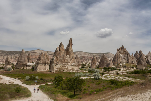 skalní útvary zvláštní v Cappadocia Turecko - Fotografie, Obrázek